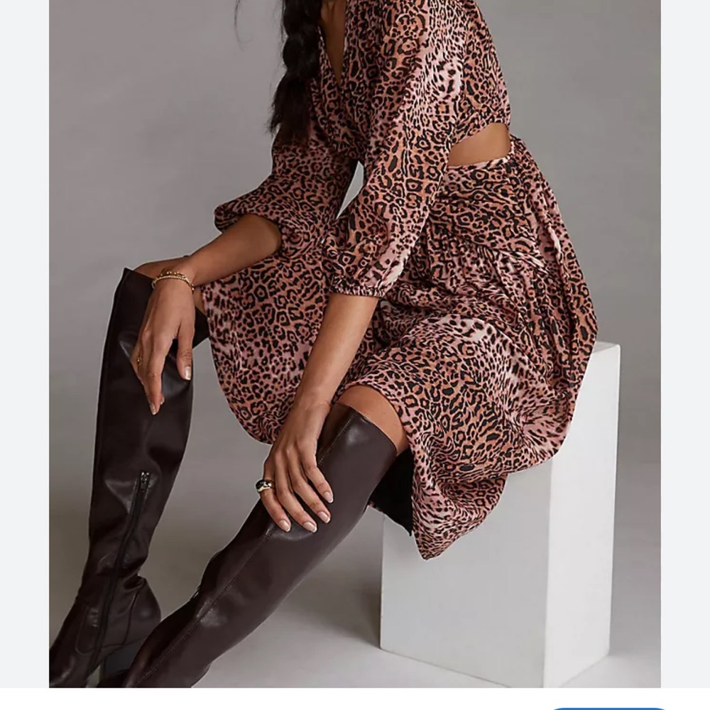 Ranna Gill Brown Animal Print Midi Dress - Picture 8 of 8